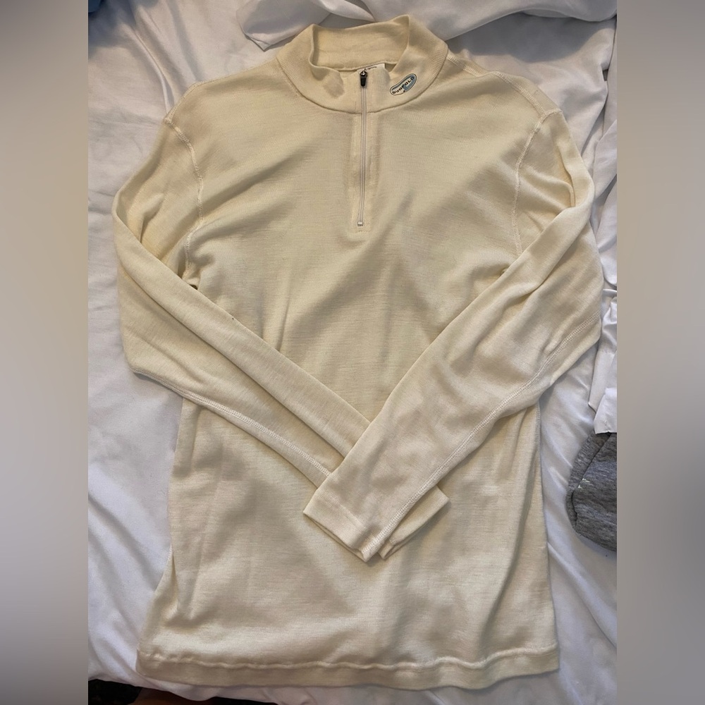 Yellow Long Sleeve Wool Duofold Pullover